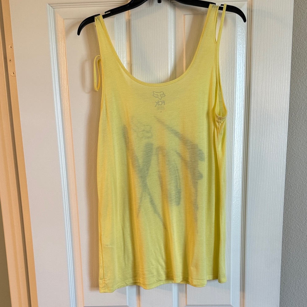 Fox Yellow Graphic Scoop Neck Tank Top - Picture 6 of 7